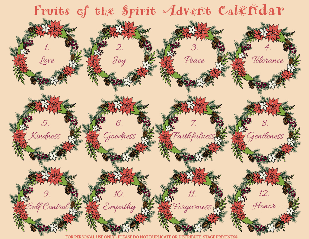 Fruit of the Spirit Advent Calendar