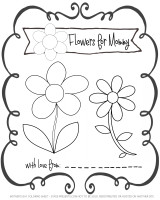 Flowers for Mommy – Free Printable Coloring Sheet
