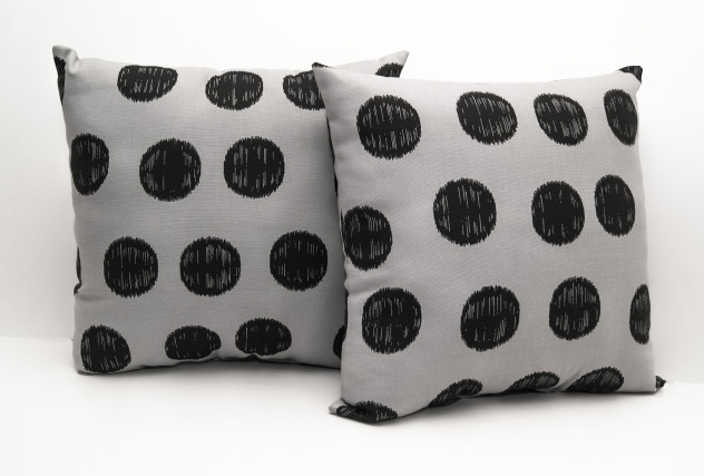 Gray and Black Polka Dot Pillow - found on Etsy Shop (stagedpresents)