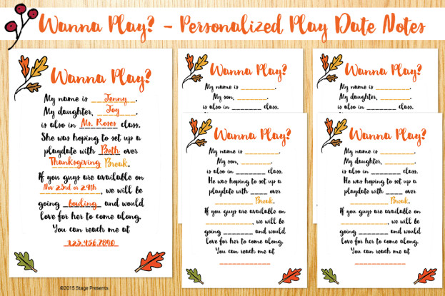 Wanna Play? - Personalized Play Date Notes