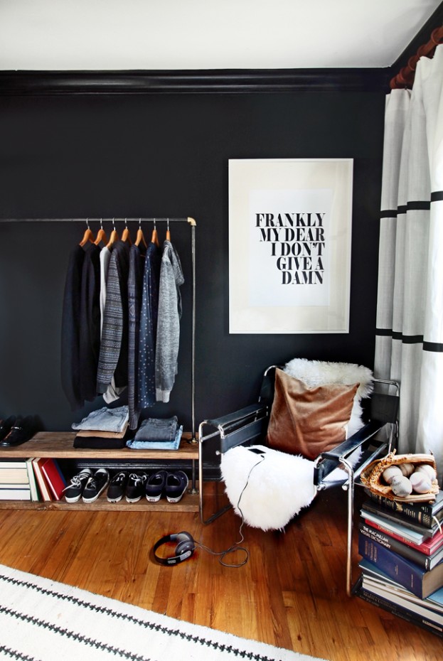 Decorating with Posters - Defining a Closet Area (where there isn't one) 