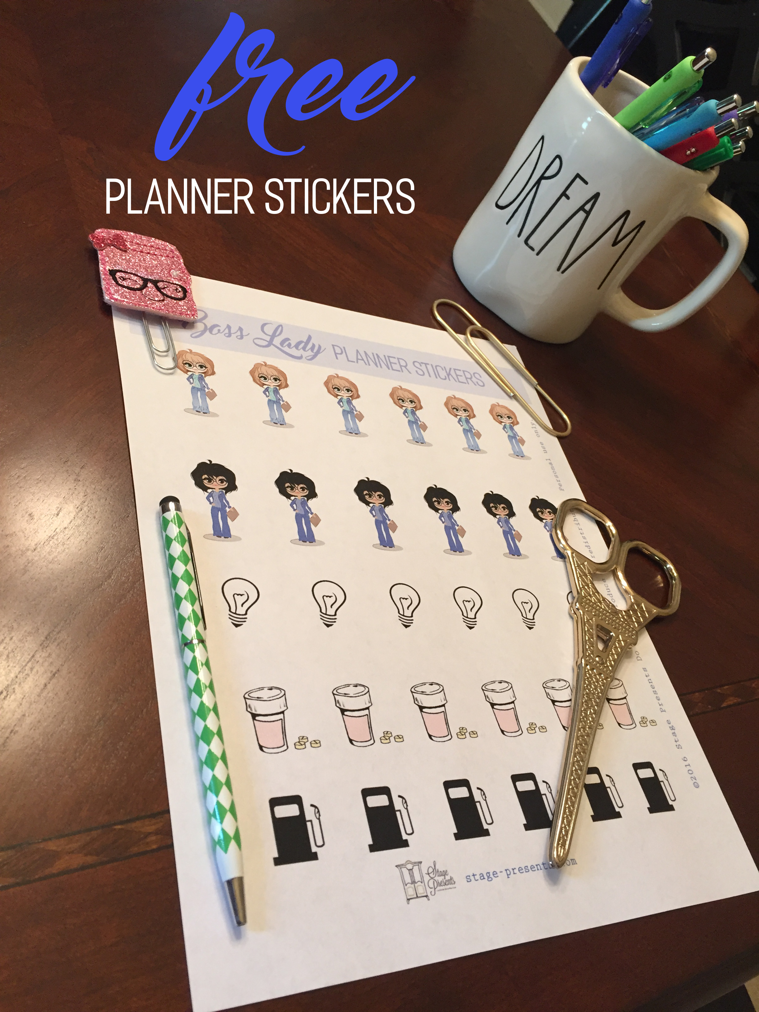 Free Boss Lady Planner Stickers found on stage-presents.com