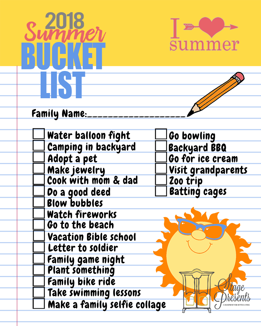 A FREE Summer Bucket List for Families